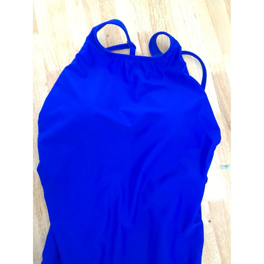 One Piece Swimsuit Women's Medium Blue Strappy Back NWT - Picture 1 of 7